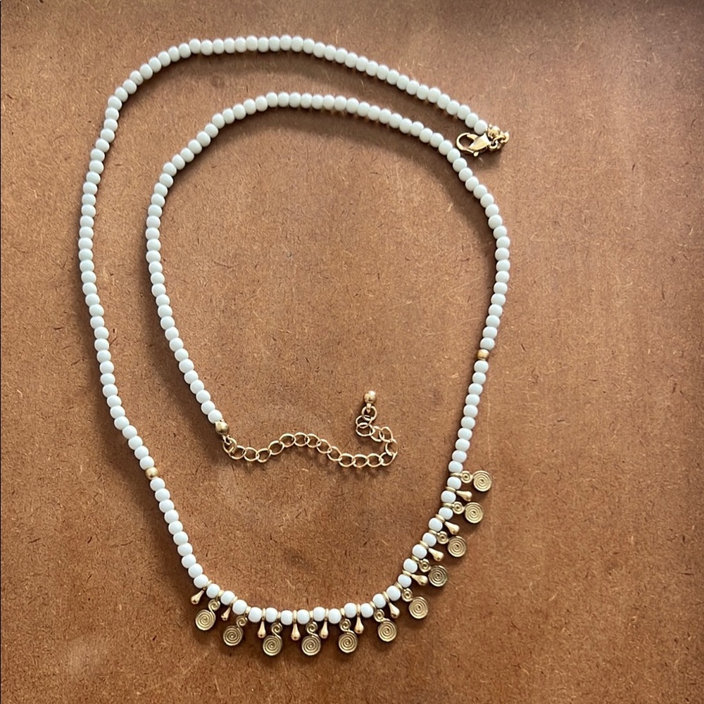 Gold and light blue Vintage-Inspired Necklace